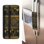 Ethnic Thai Elephant Pattern Print Refrigerator Handle Covers