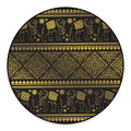 Ethnic Thai Elephant Pattern Print Round Floor Mat