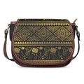 Ethnic Thai Elephant Pattern Print Saddle Bag