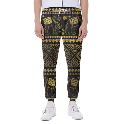 Ethnic Thai Elephant Pattern Print Scuba Joggers