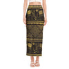 Ethnic Thai Elephant Pattern Print Side Slit Maxi Skirt