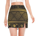 Ethnic Thai Elephant Pattern Print Side Slit Mini Skirt