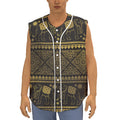 Ethnic Thai Elephant Pattern Print Sleeveless Baseball Jersey