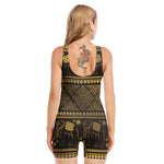 Ethnic Thai Elephant Pattern Print Sleeveless One Piece Swimsuit