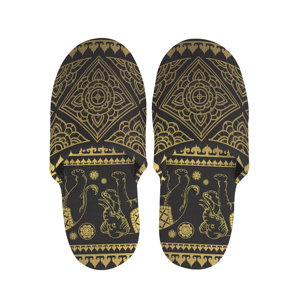 Ethnic Thai Elephant Pattern Print Slippers