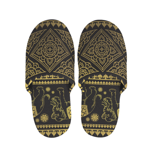Ethnic Thai Elephant Pattern Print Slippers