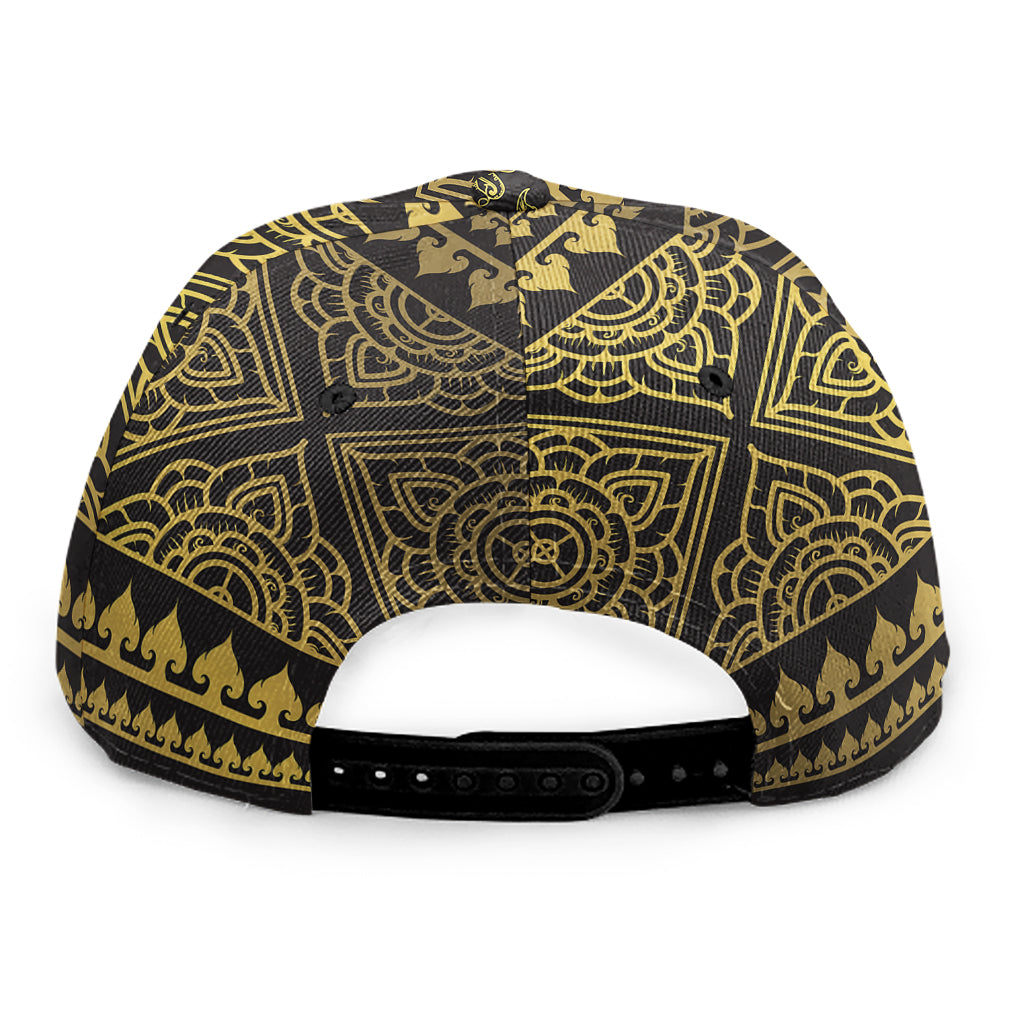 Ethnic Thai Elephant Pattern Print Snapback Cap