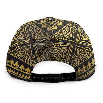 Ethnic Thai Elephant Pattern Print Snapback Cap