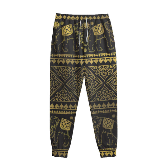 Ethnic Thai Elephant Pattern Print Sweatpants