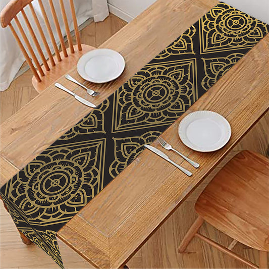 Ethnic Thai Elephant Pattern Print Table Runner