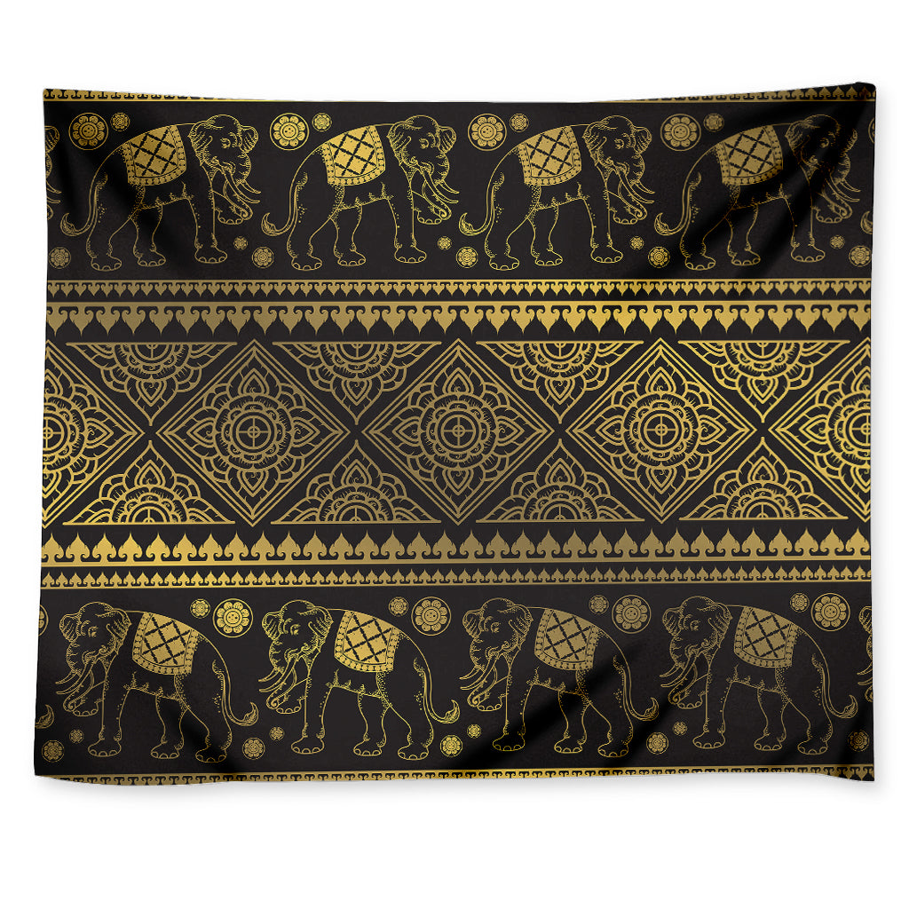 Ethnic Thai Elephant Pattern Print Tapestry