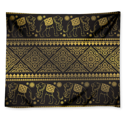 Ethnic Thai Elephant Pattern Print Tapestry