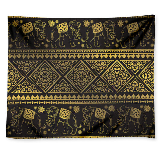 Ethnic Thai Elephant Pattern Print Tapestry