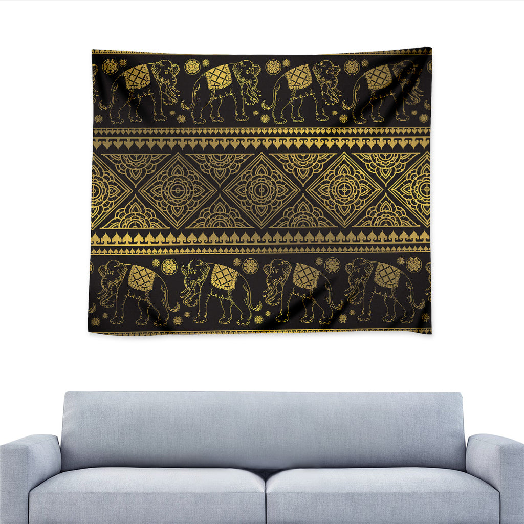 Ethnic Thai Elephant Pattern Print Tapestry