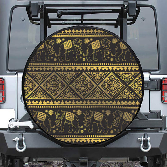 Ethnic Thai Elephant Pattern Print Tire Cover