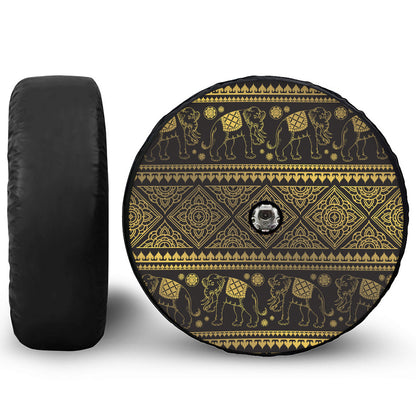 Ethnic Thai Elephant Pattern Print Tire Cover With Camera Hole