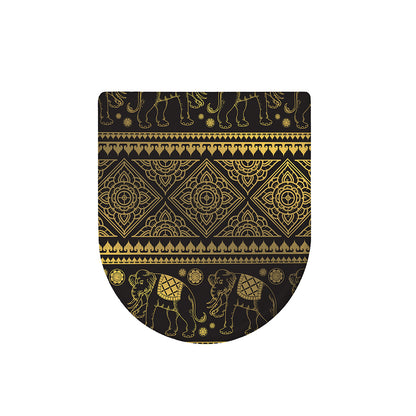 Ethnic Thai Elephant Pattern Print Toilet Lid Cover