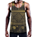 Ethnic Thai Elephant Pattern Print Men's Workout Tank Top