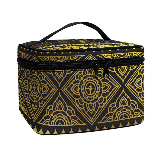 Ethnic Thai Elephant Pattern Print Travel Makeup Bag