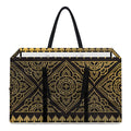 Ethnic Thai Elephant Pattern Print Utility Tote Bag