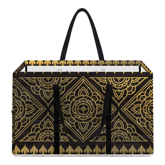 Ethnic Thai Elephant Pattern Print Utility Tote Bag