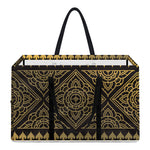 Ethnic Thai Elephant Pattern Print Utility Tote Bag