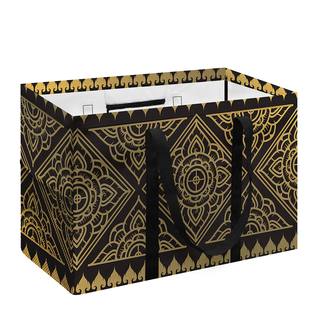 Ethnic Thai Elephant Pattern Print Utility Tote Bag