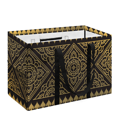 Ethnic Thai Elephant Pattern Print Utility Tote Bag