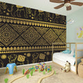 Ethnic Thai Elephant Pattern Print Wall Sticker