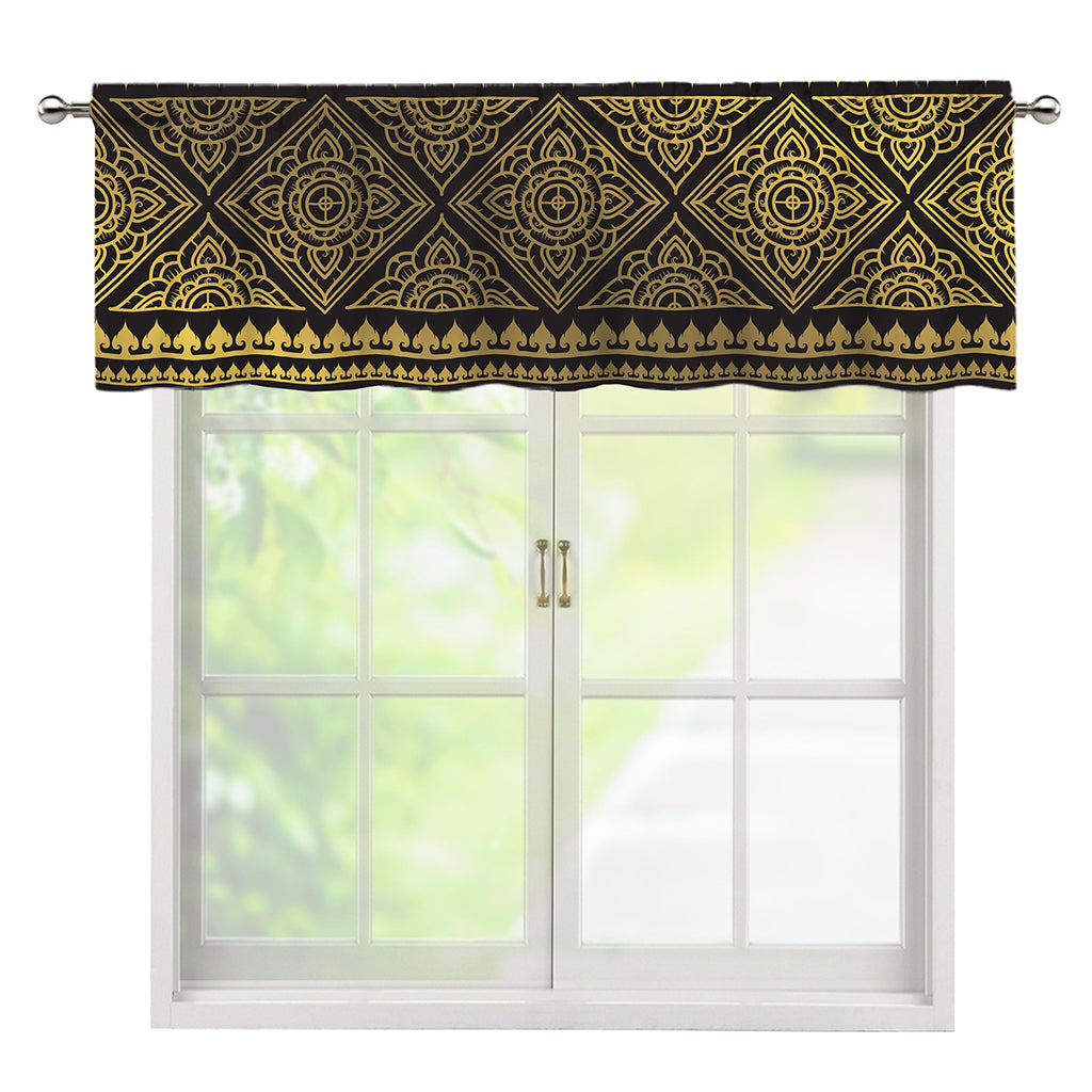 Ethnic Thai Elephant Pattern Print Window Valance