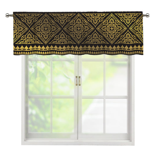 Ethnic Thai Elephant Pattern Print Window Valance