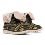 Ethnic Thai Elephant Pattern Print Winter Boots