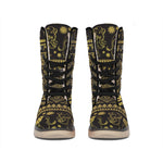 Ethnic Thai Elephant Pattern Print Winter Boots