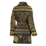 Ethnic Thai Elephant Pattern Print Women's Bathrobe