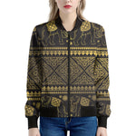 Ethnic Thai Elephant Pattern Print Women's Bomber Jacket