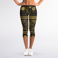 Ethnic Thai Elephant Pattern Print Women's Capri Leggings