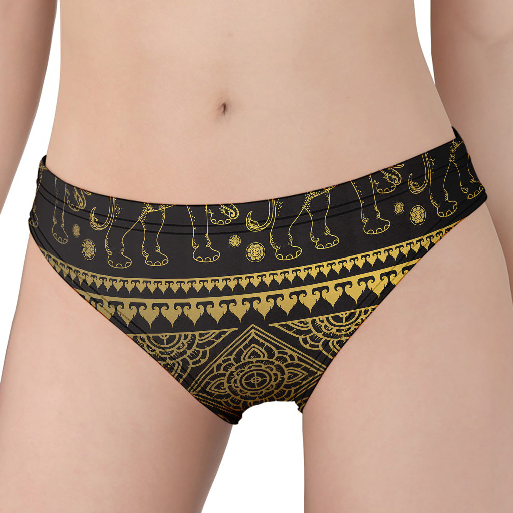 Ethnic Thai Elephant Pattern Print Women's Panties