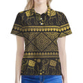 Ethnic Thai Elephant Pattern Print Women's Polo Shirt