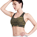 Ethnic Thai Elephant Pattern Print Women's Sports Bra