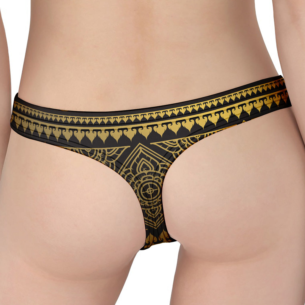 Ethnic Thai Elephant Pattern Print Women's Thong