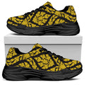 Ethnic Thai Pattern Print Black Chunky Shoes