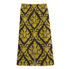 Ethnic Thai Pattern Print Cotton Front Slit Maxi Skirt