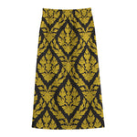 Ethnic Thai Pattern Print Cotton Front Slit Maxi Skirt