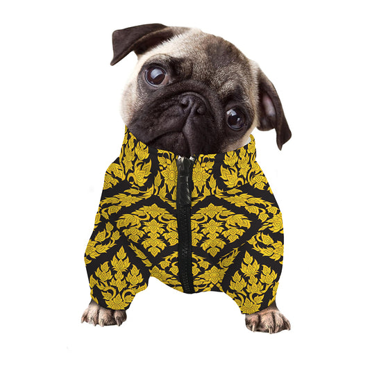 Ethnic Thai Pattern Print Dog Zip Up Jacket