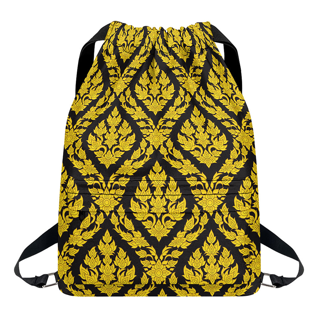 Ethnic Thai Pattern Print Drawstring Backpack
