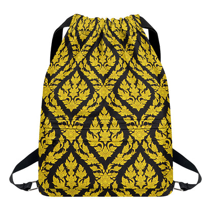 Ethnic Thai Pattern Print Drawstring Backpack