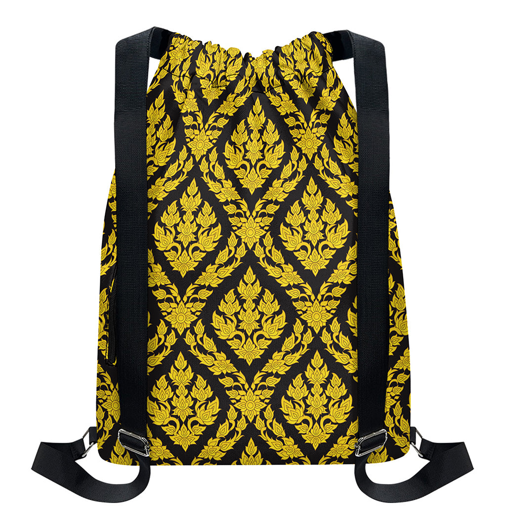 Ethnic Thai Pattern Print Drawstring Backpack