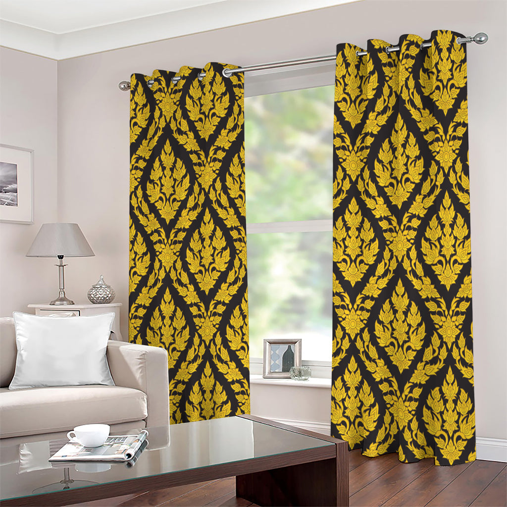 Ethnic Thai Pattern Print Extra Wide Grommet Curtains