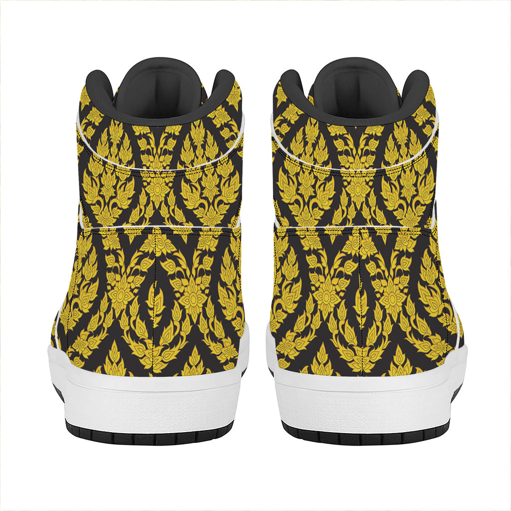 Ethnic Thai Pattern Print High Top Leather Sneakers