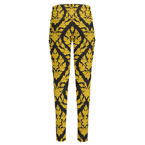 Ethnic Thai Pattern Print High-Waisted Pocket Leggings